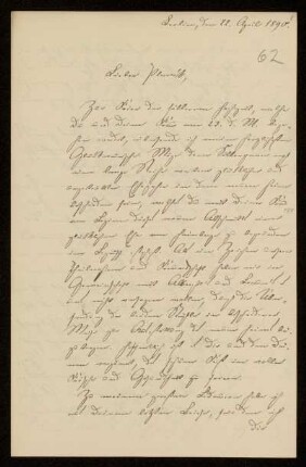 62: Brief von Hermann Struckmann an Gottlieb Planck, Berlin, 22.4.1890