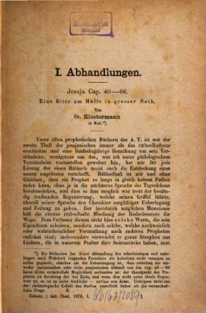 Zeitschrift für die gesammte lutherische Theologie und Kirche, 37,1/3. 1876