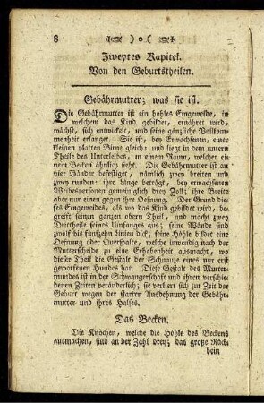 Zweytes Kapitel. Von den Geburtstheilen.