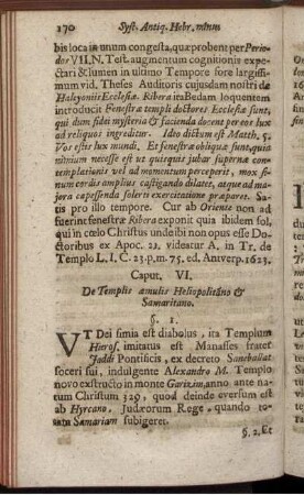 Caput. VI. De Templis amulis Heliopolitano & Samaritano