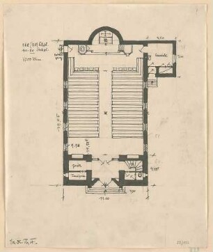 Fischer, Theodor; Gauting / Starnberg (Bayern); Ev. Christuskirche - Grundriss