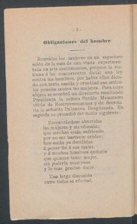 Obligaciones del hombre