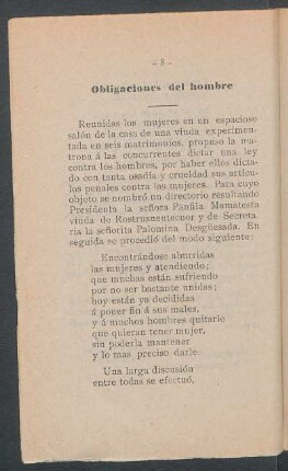 Obligaciones del hombre