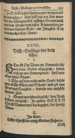 XXVII. Tisch-Gesänge vor dem Essen.