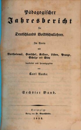 Pädagogischer Jahresbericht : von .... 6. 1852