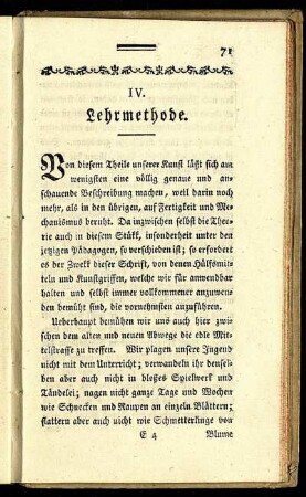 IV. Lehrmethode.