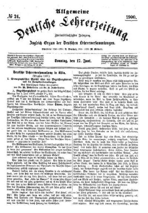 Deutsche Lehrerversammlung in Köln (Pfingsten 1900)