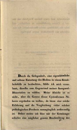 Ueber eine cystenförmige Entartung des Hodens