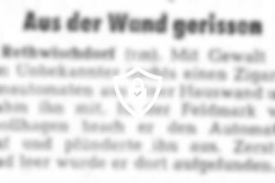 Aus der Wand gerissen