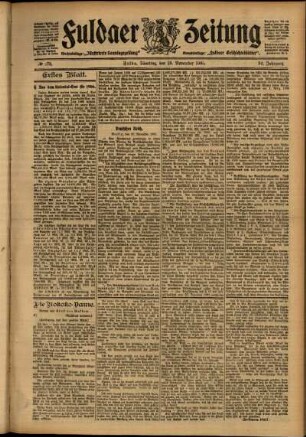 Erste Ausgabe vom Dienstag, den 28. November 1905.