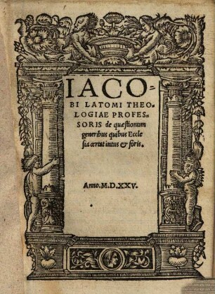 De quaestionum generibus, quibus Ecclesia certat intus et foris