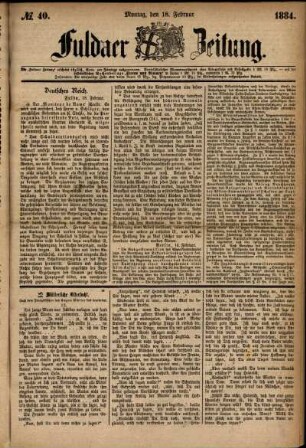 Ausgabe vom Montag, den 18. Februar 1884.