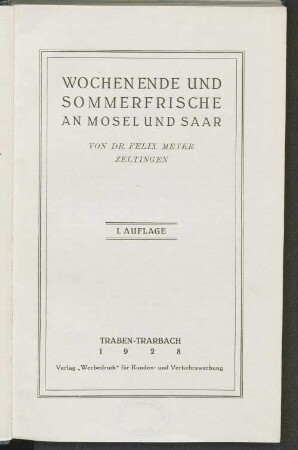 Wochenende und Sommerfrische an Mosel und Saar