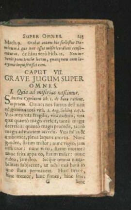 Caput VII. Grave Iugum Super Omnes.