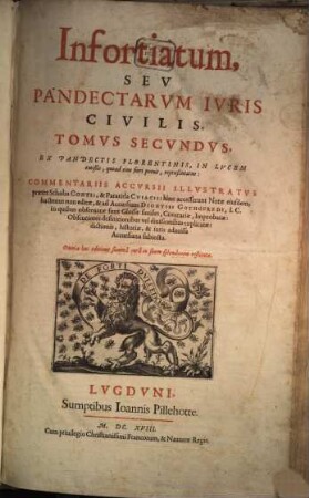 Corpus Iuris Civilis Iustinianei, 2. Infortiatum, Seu Pandectarum Iuris Civilis