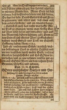 Cap. XLIX. Gottes unfehlbahre Warheit und Verheissung, ...