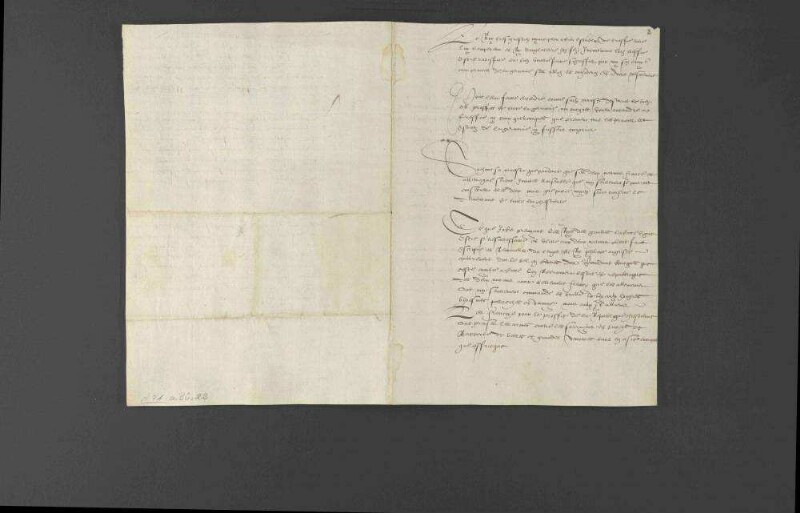 Introduktionsschreiben des französischen Gesandten de Virail bei Herzog Christoph von Württemberg, worin der Wunsch König Heinrichs II. von Frankreich dargelegt wird, den Frieden mit den deutschen Fürsten zu erhalten.