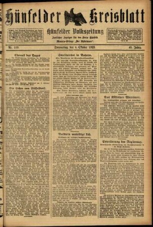 Ausgabe vom Donnerstag, den 04. Oktober 1923.