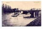 "Partie am Neckar" - Einfahrt zum Wilhelmskanal mit Eisenbahnbrücke und Kettenschlepper