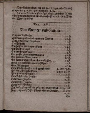 Tit. XVI. Von Riemern und Sattlern