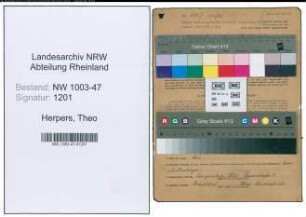 Entnazifizierung Theo Herpers , geb. 13.01.1902 (Geschaeftsfuehrer)