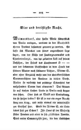 Vier und dreißigste Nacht. In Wilmersdorf