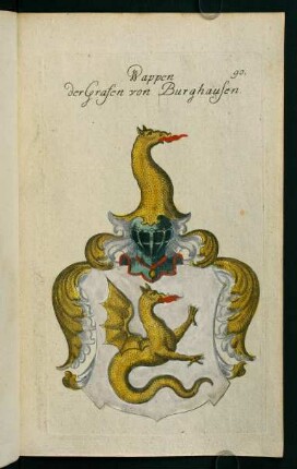 90r-90v, 90. Wappen der Grafen von Burghausen
