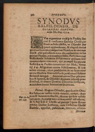 Synodus Salfeldensis ...