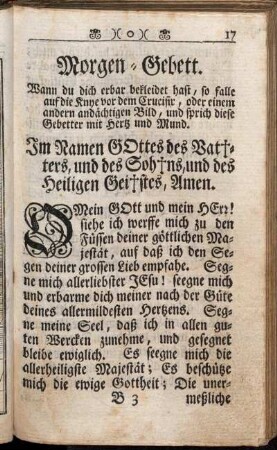 Morgen-Gebett - Andächtige Weis die H. Meß zu hören.