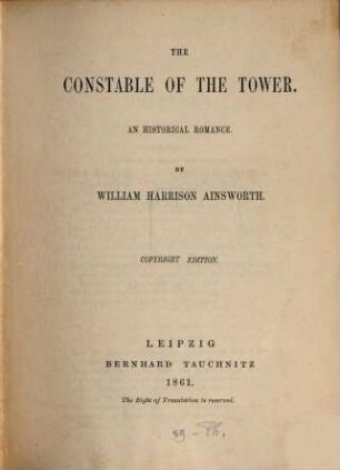 The constable of the tower : an historical romance