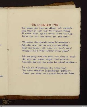 Ein dunkler Tag : [SW XV: h1]; [SW XV, S. 20/132-133]