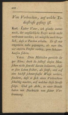 Von Verbrechen, auf welche Todesstrafe gesetzt ist