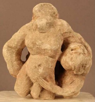 Statuette des trunkenen Silen, von einem Satyr geführt
