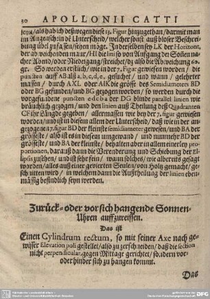 Zurück- oder vor sich hangende Sonnen-Uhren auffzureissen. Das ist ... Das IV. Cap.