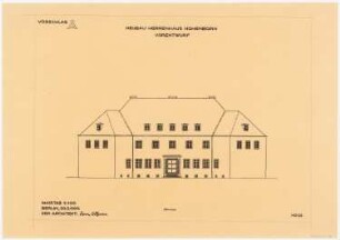 Herrenhaus Hohenborn bei Kassel Umbau: Ostansicht 1:100