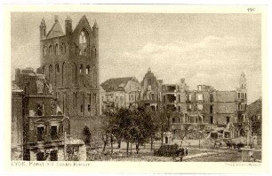 Der Krieg 1914/15 in Postkarten, 14. Reihe, Abt.: Deutschland; Inhalt: Ostpreußen/1.Gruppe: Nr. 137: Lyck, Markt mit evang. Kirche