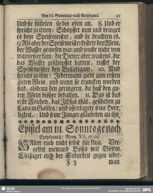 [Am III. Sonntage nach Epiphaniae]