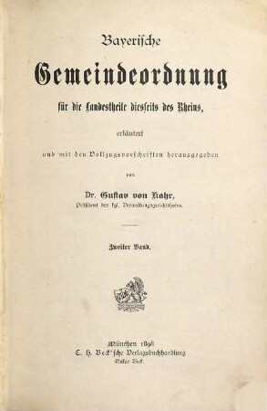 Bayerische Gemeindeordnung für die Landestheile diesseits des Rheins (Gesetz, die Gemeindeordnung für die Landestheile diesseits des Rheins betr., vom 29. April 1869), 2