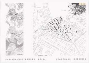 Stadthaus (Technisches Rathaus), Berlin-Köpenick Schinkelwettbewerb 1994: Lageplan 1:1000, Strukturpläne