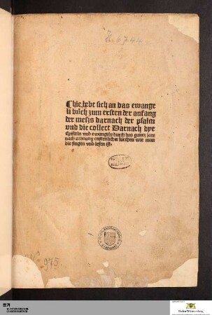 Epistolae et Evangelia (Plenarium), dt.