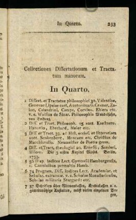 233-235, Collectiones Dissertationum et Tractatum minorum.