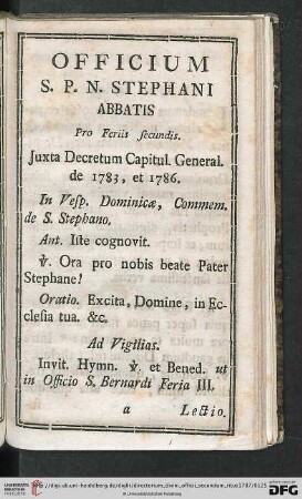 Officium S. P. N. Stephani abbatis