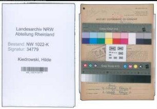 Entnazifizierung Hilde Kiedrowski , geb. 07.08.1907 (Sekretaerin)