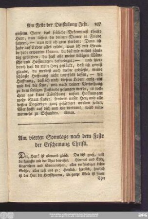 Am vierten Sonntage nach dem Feste der Erscheinung Christi.