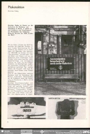 Plakataktion : Formgestaltung und Gebrauchsgrafik