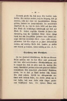 Erziehung und Gleichheit.