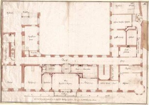 Pedetti, Peter Moritz (Maurizio); Eichstätt; Residenz (Codex Aureatinus) - Grundriss 1. OG