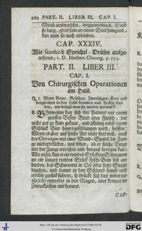 Liber III. Von Chirurgischen Operationen am Hals.