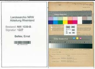 Entnazifizierung Ernst Bellée , geb. 09.10.1896 (Beamter)