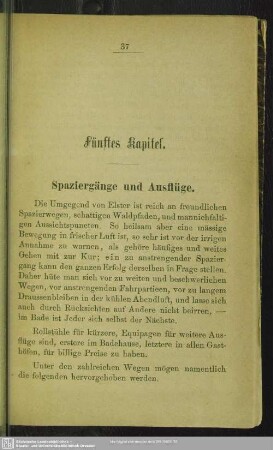 Fünftes Kapitel. Spaziergänge und Ausflüge